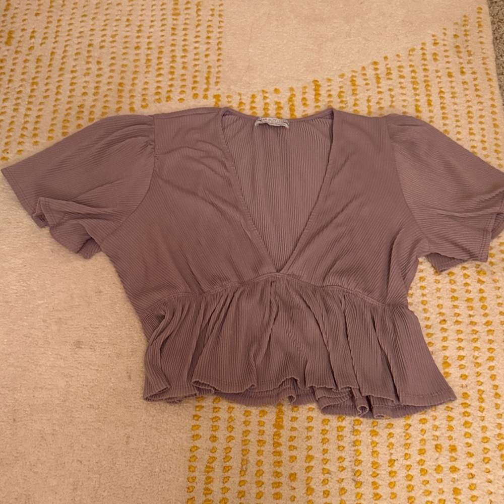 Urban Outfitters Dusty Purple Peplum Blouse